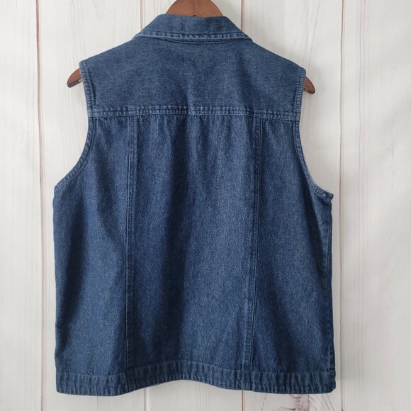 Allison Lane Y2K Vintage Denim 100% Cotton Embroidered Vest, Women’s L, EUC - Picture 4 of 8